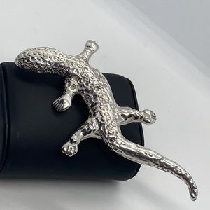 Bat-Ami Sterling Silver Lizard Brooch Pin